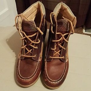 Sperry Leather Wedge Boots